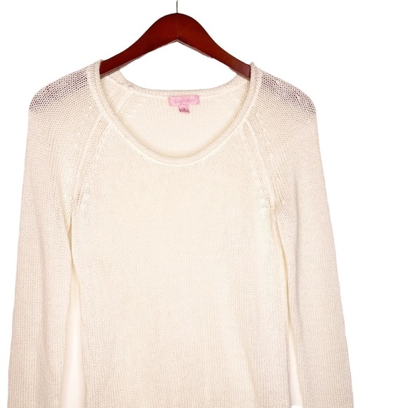 LILLY PULITZER Shaker Knit Pullover Sweater Size Small in Ivory - Picture 4 of 11